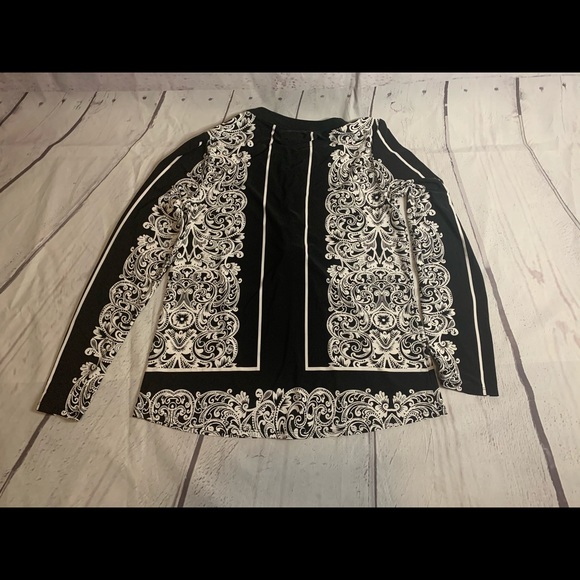 Inc International Concepts Black &White Print Blouse - Picture 4 of 4